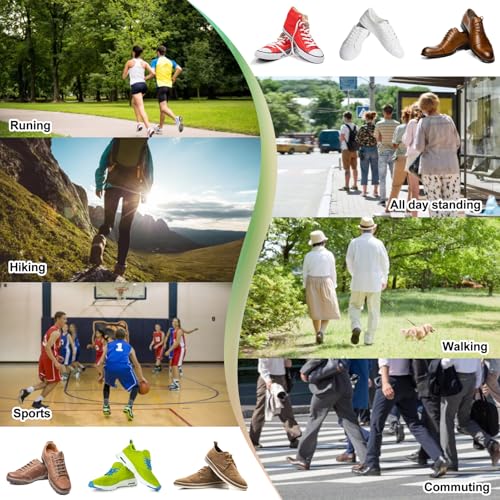 Image of Plantar Fasciitis Insoles, High Arch Support Insoles, Heavy Duty Orthotic Shoe Inserts for All Day Walking, Standing (Men 7-7.5 / Women 8-8.5(250mm), Orange-Enhanced)