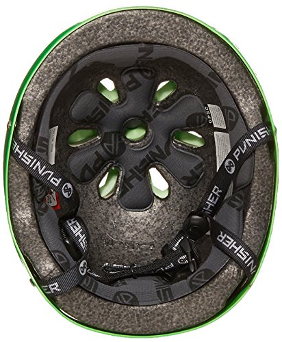 Punisher Skateboards Pro 13-Vent Dual Safety Certified BMX Bike and Skateboard Helmet, Bright Neon Lime Green, Youth/Teen 9+ - Thumbnail 2