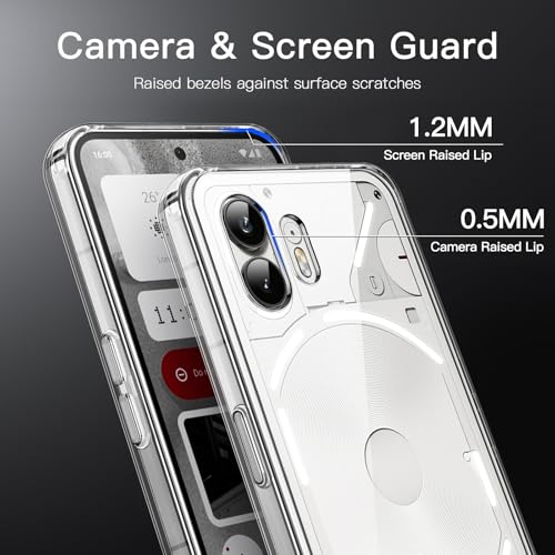 Image of JETech Cover Case for Nothing Phone 2, Non-Yellowing Shockproof Phone Bumper Cover, Anti-Scratch Clear Back (Clear)