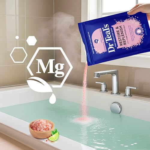 Dr Teal's Epsom Salt Magnesium Soak, Restore & Replenish with Pink Himalayan Salt, 3 lbs - Image 6