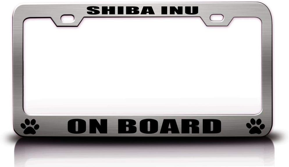Shiba Inu ON Board Nationality Country Metal Car SUV Truck License Plate Frame Ch x73