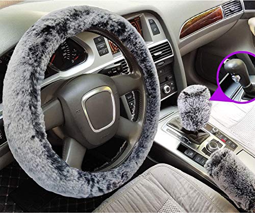 Big Ant Cubierta del Volante del Coche, Funda de Volante Suave y Antideslizante, Cubierta Universal para Volante para Coches, Furgonetas, Camiones y SUV, 38 cm (Gris)