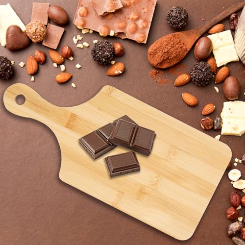 25 PCS Bulk Cutting Boards Mini Charcuterie Boards Bulk Wood Chopping Board Laser Engraving Serving Board with Handle Charcuterie Boards for Pizza, Bread, Cheese, Charcuterie, Fruit 11