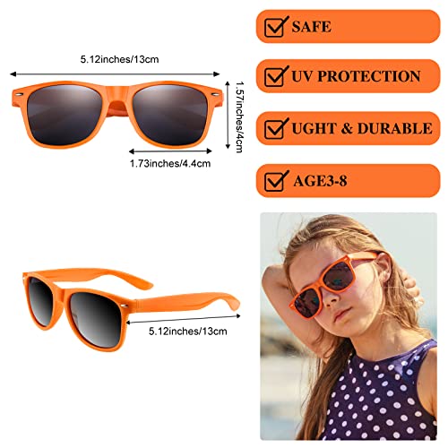 MIAHART 12 Pack Kids Party Sunglasses Bulk Summer Party Favors Retro Glasses for Boys and Girls Birthday Party Supplies, Orange3