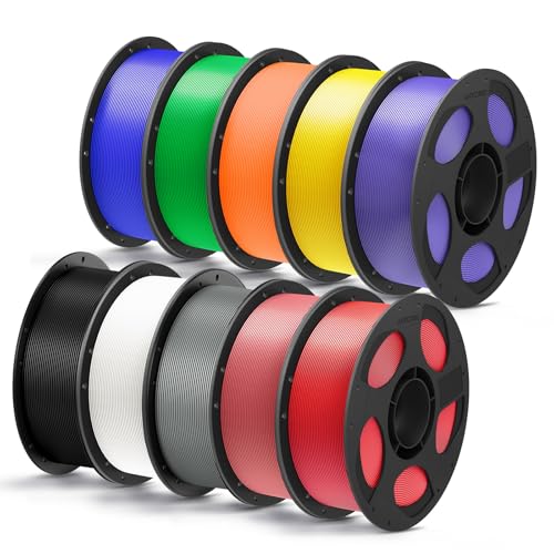 Image of ANYCUBIC PLA Plus (PLA+), 3D Printer Filament 1.75mm Bundle, High Toughness, 1KG Spool, Black, White, Texture Grey, Pink, Red, Blue, Green, Orange, Yellow, Purple, 10KG in Total