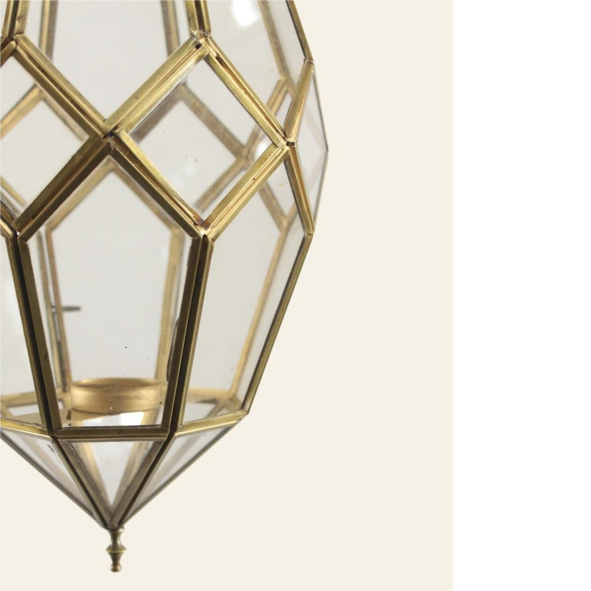 Orientalna latarnia wisząca Selma z kolorowego szkła i metalu z łańcuszkiem | marokańska szklana latarnia na świeczniki typu tealight | świecznik na podgrzewacze wiszący świecznik do zawieszenia