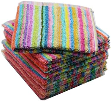 Oeleky Kitchen Dishcloths for Washing Dishes, Ultra Absorbent Dish Rags, Cotton Cleaning Cloths Pack of 8, 12x12 Inches (Mix-1, 12x12 inch)