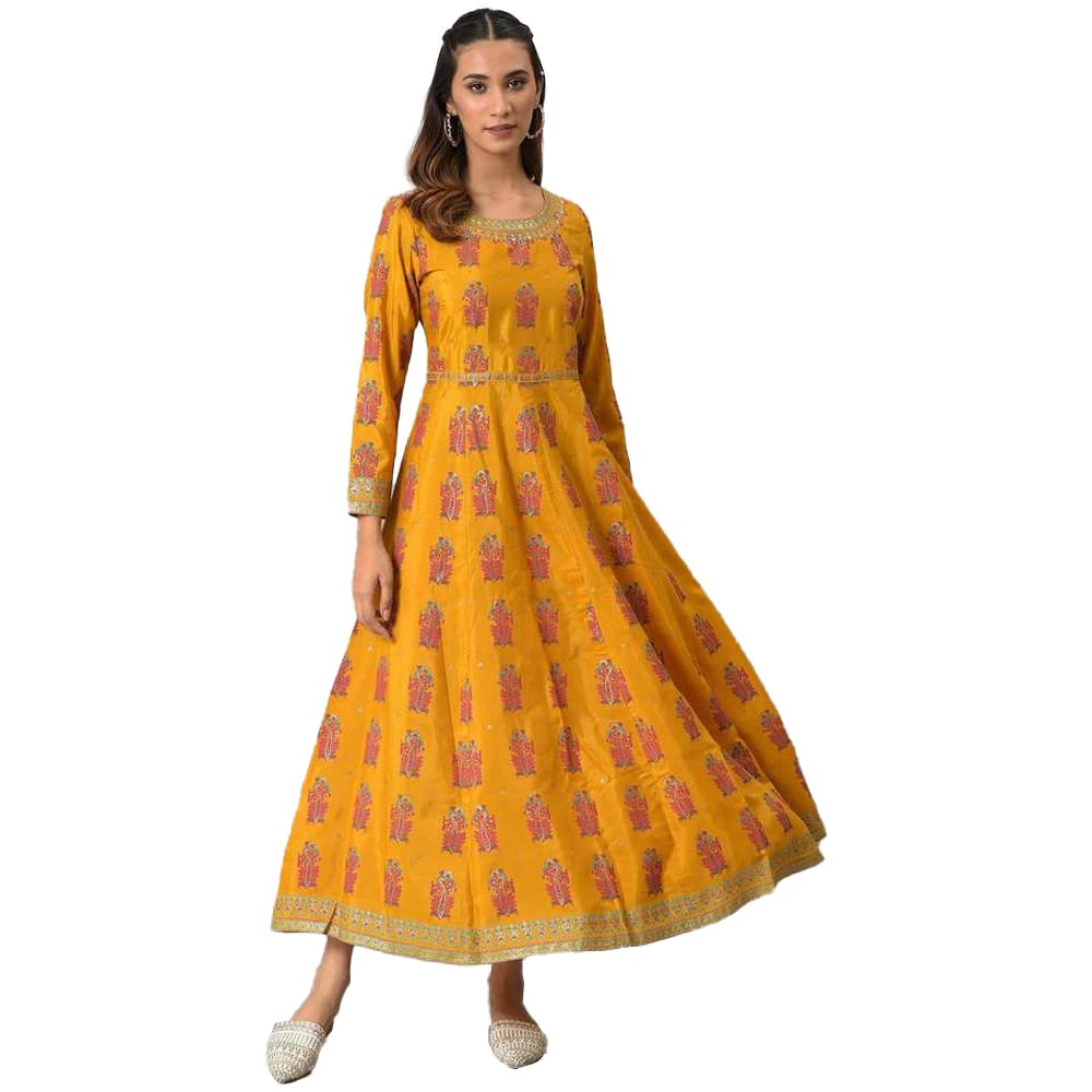 W for Woman Women Polyester Paisley Printed Regular Fit Casual Long Kurta