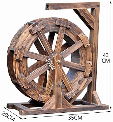 Wooden Water Fountain Wheel for Garden & Patio - Decorative Farmhouse Waterfall for Pond & Pool, Feng Shui Outdoor Decor, Rustic Yard Ornaments, Tranquil Outdoor Fountain