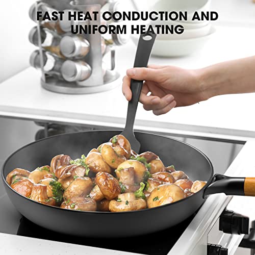 imarku Non Stick Frying Pans - 8&10&12 Inch Cast Iron Skillets Professional Cast Iron Pan Dishwasher Safe Nonstick Frying Pan Set, Detachable Handle, Best Christmas Gifts for Women Men