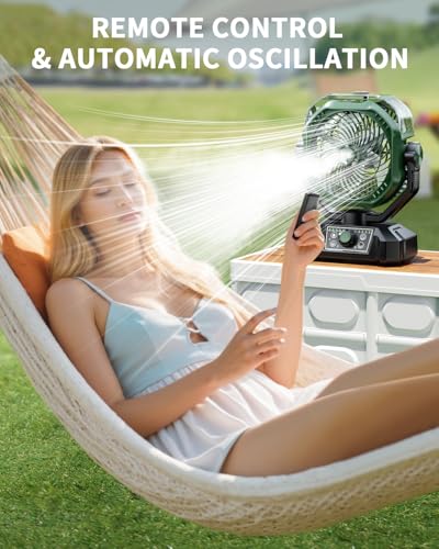 Image of coldSky Portable Misting Fan, 10000mAh Rechargeable Camping Fan with Mist, 360mL Water Tank, 9-19H Runtime, Dual Mist Modes, LED Lights, 8 Speeds Winds for Camgping,Travel, Beach, Golf,Tent, Office