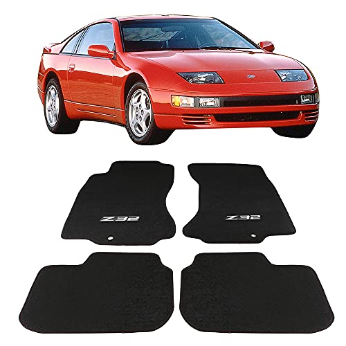 Floor Mat Compatible With 1990-1996 Nissan 300Zx Z32, Logo Factory Fitment Front & Rear 4Pc Car Floor Carpets Carpet Liner By Ikon Motorsports, 1991 1992 1993 1994 1995 #TOP20