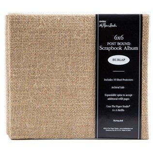 6" X 6" Post Bound Burlap Scrapbook Album #TOP20