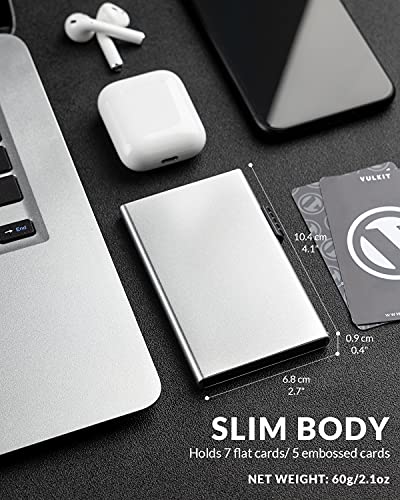 Image of VULKIT Minimalist Credit Card Holder Pop Up Cards RFID Protection Slim Metal Wallet
