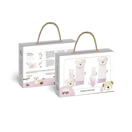 Miniatura 2 de Juego de sonajeros para pies y muñecas Pink Bear