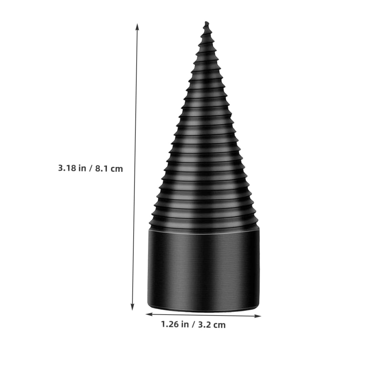 Cône de Foret en Acier Noir Résistant à L'Usure Travail du Bois, Foret Polyvalent 32Mm pour Fendre le Chêne et Autres Bois Durs