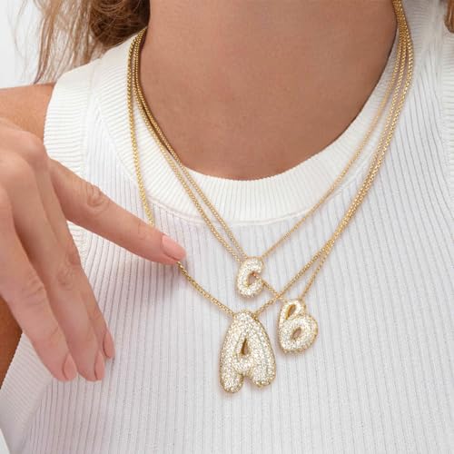Collier initiale ballon or 14K hypoallergénique pendentif lettre ne ternit pas - 2