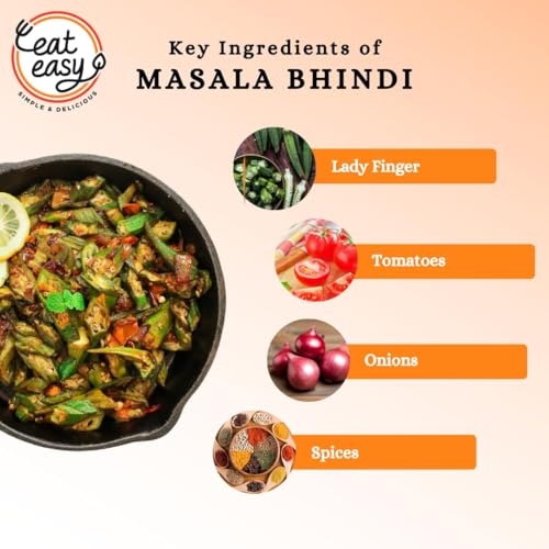 Image of Eat Easy Ready To Eat Masala Bhindi, Instant Okra Curry Indian Food- 85g