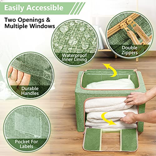 Westonbasics 23Qt Stackable Storage Containers For Clothes - Collapsible Steel Frame Storage Bins For Clothes - Sheet Organizers And Storage Box - Clothes Storage Bins - Clothes Storage Organizer #TOP1