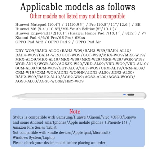 Image of Stylus Pen for Touchscreen for iOS /Android, iPhone Stylus Pen Fine Tip, High-Precision Tablet Pencil for Android /Samsung /Mi /Huawei /Vivo /Lenovo and Other Android Smartphone and Tablet-White