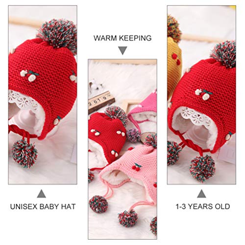 KESYOO Natal BebÃª Pom ChapÃ©u Inverno Infantil Tricotado Gorro Protetor de Orelha ChapÃ©u de PelÃºc