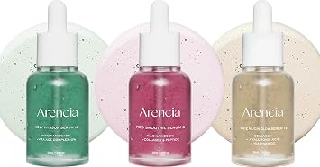 Arencia Glow Serum Best Set [Hyssop + Red Collagen + Rice mucin] for glass skin - Vitaminc A,C,E & Niacinamide &Hyaluronic Acid