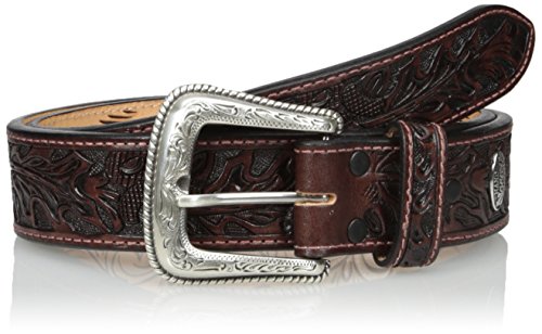 Nocona Men's Brown Mexican Tooled Acorn Belt