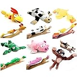 Playmaker Toys - Flying Screaming Flingshot Slingshot Animal Novelty Plush Doll Toy, Launches up to 50 Feet (- Complete 6 Set)