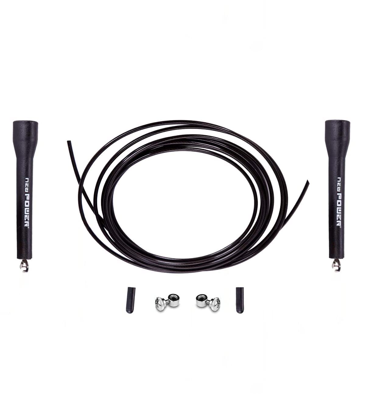 NEWPOWER Hochgeschwindigkeitsspringseil, Crossfit, Boxen, MMA aus PVC-beschichtetem Stahl, verstellbare Länge 3 m, leichtes 360-Grad-Kugellager, ideal für Doppelsprünge