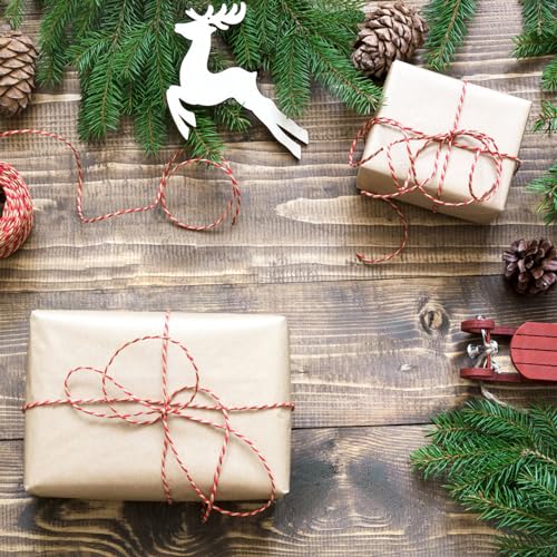 Hilo de Atadura para Panadero TACHIO 2mm Hilo de algodón 100M Hilo de artesanía Hilo Decorativo Hilo de Panadero artesanías de Bricolaje jardinería Rojo y Blanco - imagen 4