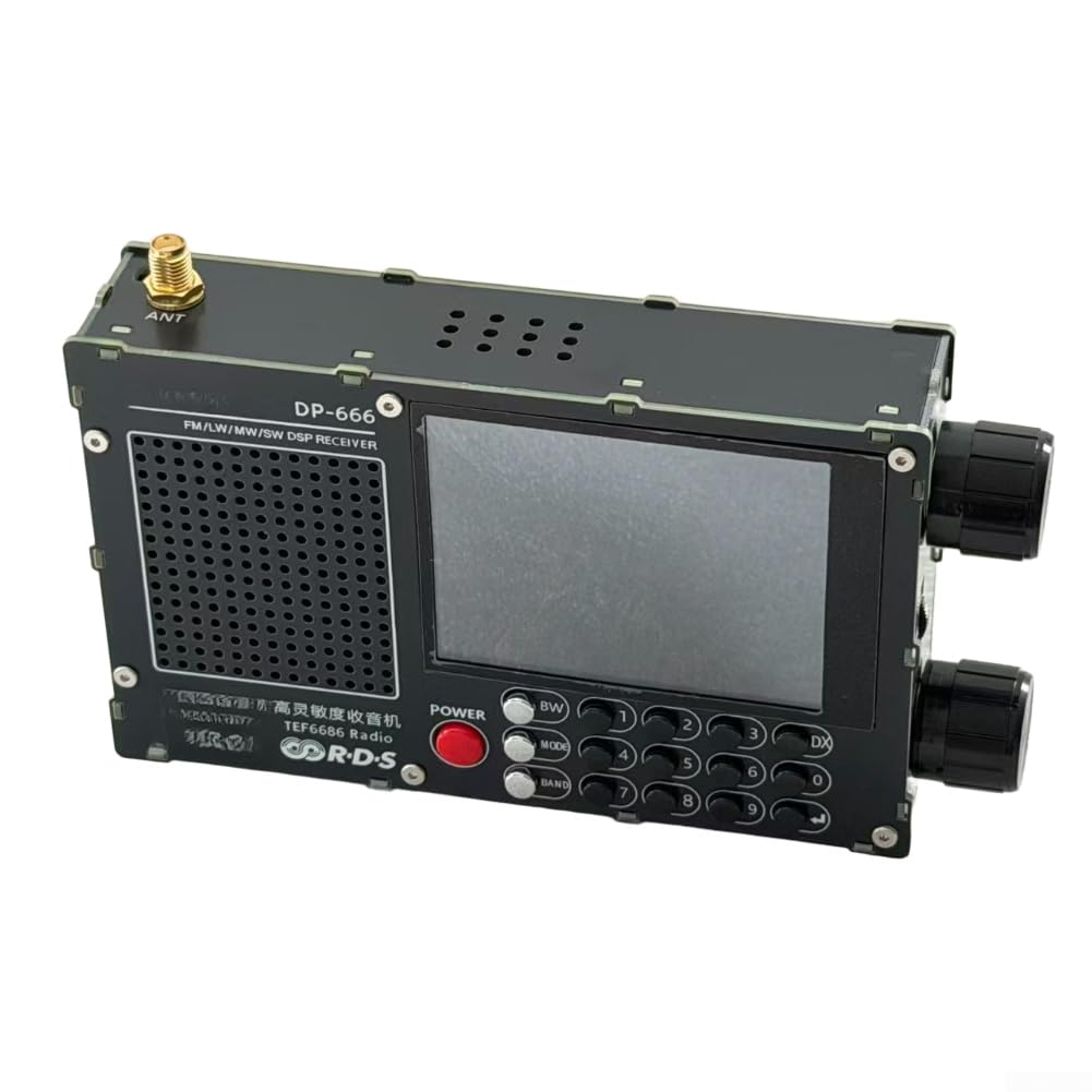 TEF6686 für DSP-Kurzwellen-Empfänger mit 7,1 cm IPS-Radio-Tuner | Metall, USB-C, für Heimwerker Testbegeisterte (schwarz)