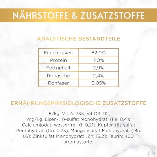 Gourmet Gold Zarte Häppchen in Sauce Katzenfutter nass, mit Lachs und Huhn, 12er Pack (12 x 85g)