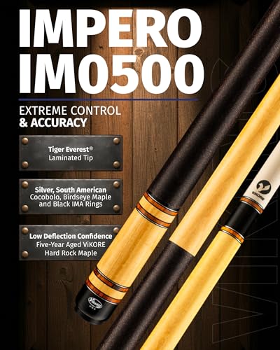 Viking Cues Impero taco de billar de arce Hard Rock con punta de cuero miniatura 2