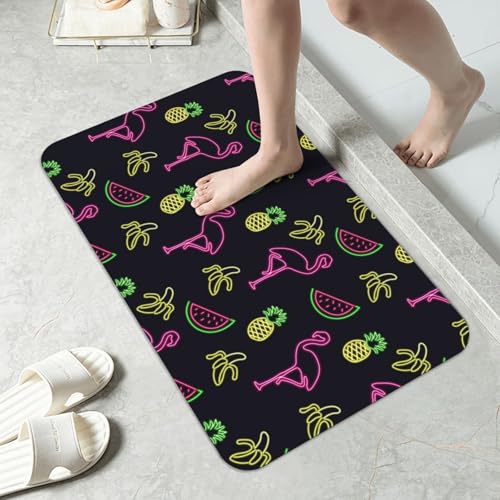 Tapis de bain à séchage rapide flamant rose pour une douche sereine