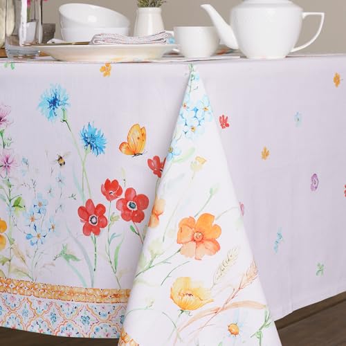 Maison d' Hermine Table Cloth Rectangle Table 100% Cotton 60 x 90 Inches Tablecloth Reusable Decorative for Dining Kitchen Room Farmhouse Party Home Hotel Restaurant Spring Summer - Summer Whisper by Maison d' Hermine - Used condition - Image 9
