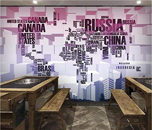 Papier peint autocollant 3d carte du monde pour relooker un mur sans colle