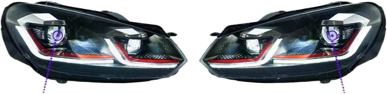 Car Light Compatible For VW Golf 6 Headlamp Mk6 2009-2012 Projector Lens Headlight Turn Signal Lamps Beam