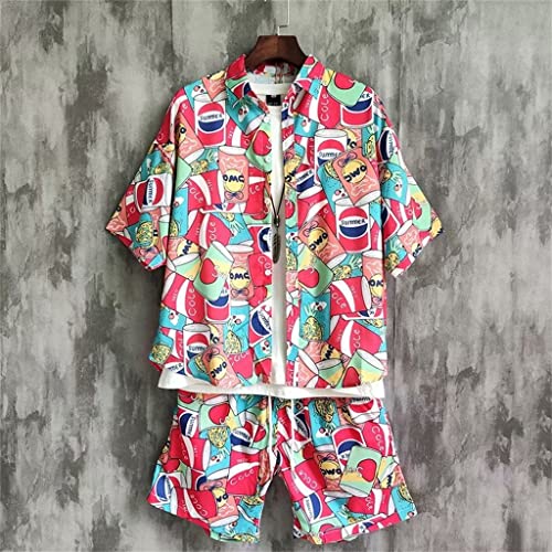 Camisa de flores hombre y bañador suelto para vacaciones tropicales y tardes de playa