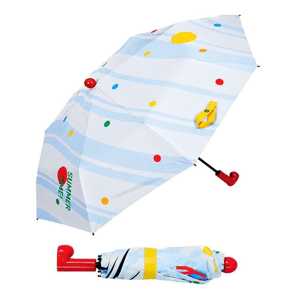 Little Surprise Box 3 Fold Multi Polka with Red Boot Handle UPF 50+ Umbrella for Teens & Adults-image-26