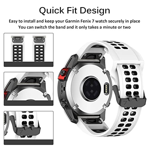 Miimall 22mm Silicone Strap for Garmin Fenix 7, Fenix 6/6 Pro/Fenix 5/5 Plus - Image 4