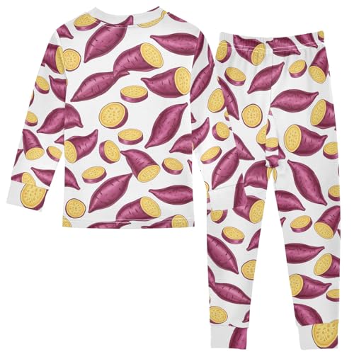 ODAWA Fall Pajamas Purple Sweet Potatoes Cotton Clothes Pajama Sets 18M2