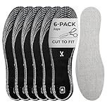 6 Pair Pack Anti Odour Shoe Insoles Set with Odor Eating Charcoal | Shoe Inserts | Kaps Odour Stop | Cut to Size