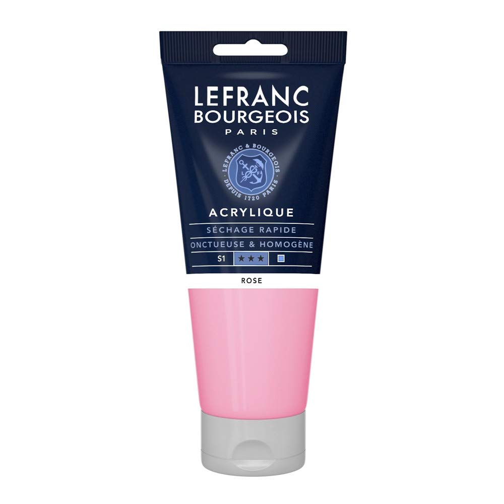 Lefranc Bourgeois 300435 Fine Acrylic Paint - Pink, 200 ml Tube, Creamy Water-Based Acrylic Paint, Quick Drying, Lightfast, Waterproof