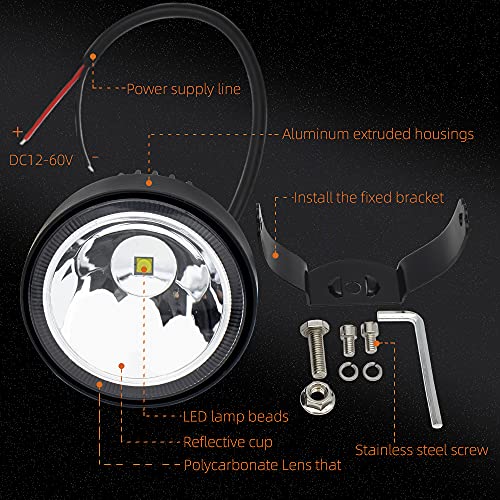 Szdystar Led Round Driving Fog Lights Offroad Driving Spot Lights 2Pcs 4 Inch Super Bright Led Pod Lights Work Auxiliary Lights Ditch Lights Fit For Atv Utv Suv Pickup Motorcycle Truck Car Golf Boat #TOP2