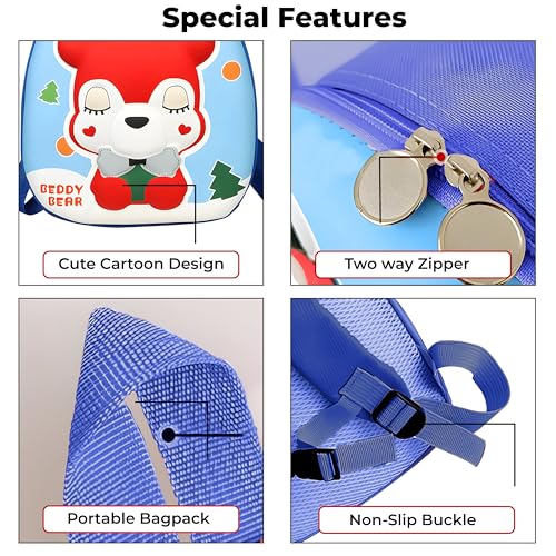 Image of Bembika School Bag The Perfect Children Backpack and School Bags for Kids Compact Stylish Backpack for Kids Exceptional-Quality Kids Kindergarten Backpack and Travel Backpack- (Deer|Blue)
