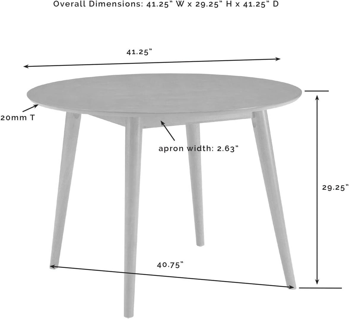 HomeStock Round Dining Table - Mid-Century Modern Wood Table - 41" Diameter - Dining Room Table - Kitchen Table