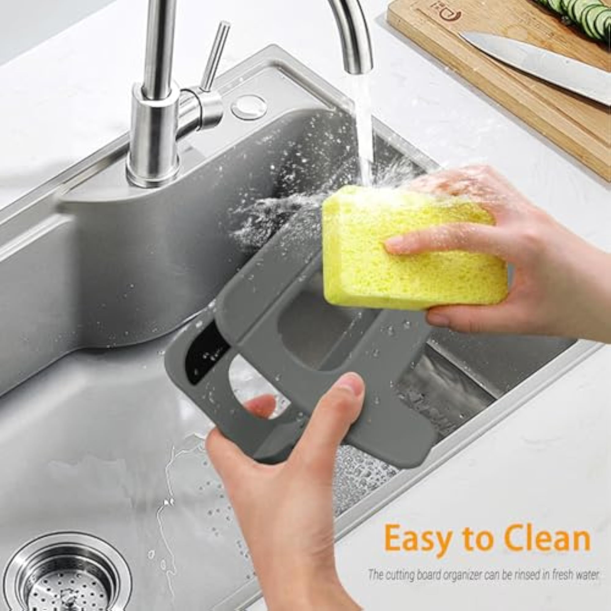 2Pcs Cutting Board Holder, Automatic Width Adjustment