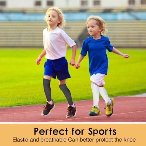 2 Pairs Leg Sleeves for Kids, Long Compression Basketball Leg Sleeve for Youth Boy Girl4