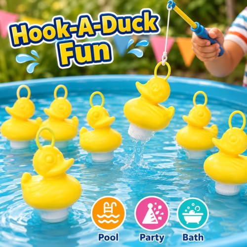 Henbrandt Packung mit 20 gelben gewichteten Gummienten mit Haken - 7 cm Badespielzeug Planschbecken-Partyspiel Dekorationen für Kinder… – Ansicht 2