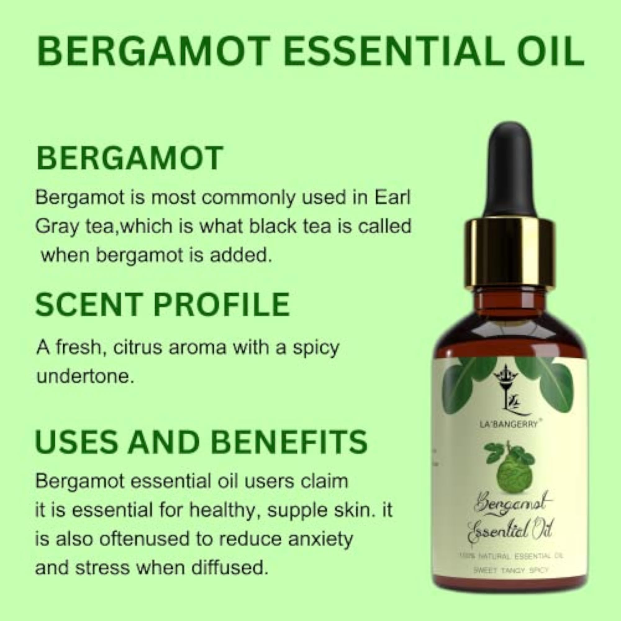 LA'BANGERRY Bergamot Essential Oil, 200G
